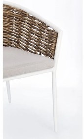 Biela kovová záhradná stolička Maribela – Bizzotto