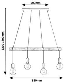 Rabalux 3980 - Luster na lanku PABLO 4xE27/40W/230V