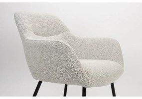 Biele kreslo z textílie buklé Dude – White Label