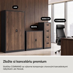 Kancelárske kožené manažérske kreslo čierne COMMAND