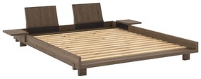 Hnedá dvojlôžková posteľ z borovicového dreva s roštom 160x200 cm Social – Karup Design