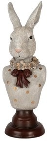 Dekorácia busta králičia žena v šedom obleku Rabbi bust - 13*12*39 cm