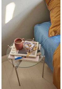 Okrúhly odkladací stolík so sklenenou doskou ø 45 cm Beam – Hübsch