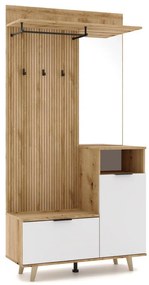 Predsieňová stena so zrkadlom SVEN hnedá/biela