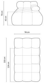 Zelený modul pohovky z textílie bouclé (pravý roh) Bellis – Micadoni Home