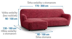 Bielastické poťahy VITTORIA bordó sedačka s otomanom vľavo (š. 170 - 300 cm)