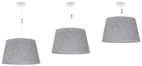 Závesné svietidlo Len, 1x šedé textilné tienidlo, (fi 44 cm), w
