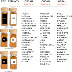 usporadejto.cz Sada 16ks kořenek DUST 120ml + 4ks organizér na kořenky VASKY - NEREZ + sada 16ks štítků