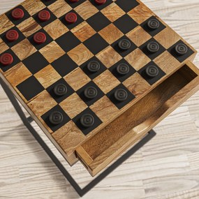 Šachový stolík Avola 42 cm z masívu hnedý/čierny
