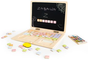 Vzdelávacia drevená magnetická tabuľa na notebook ECOTOYS