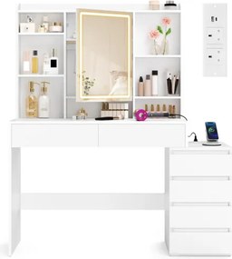 Toaletný stolík so zrkadlom a LED osvetlením RDT644WB01