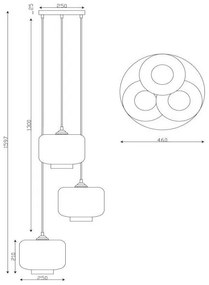 Lucide 46413/13/65 - Luster na lanku MEDINE 3xE27/40W/230V dymová