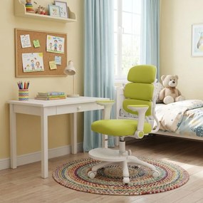 Detská rastúca stolička Neoseat KIDDY THREE — látka, prateľný poťah, zelená