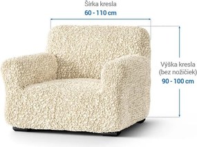 Bielastické poťahy FUCO biobavlna smotanové kreslo (š. 60 - 110 cm)