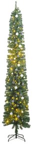 Úzky vianočný stromček 300 LED s guľami 270 cm 3210242