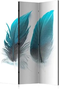 Paraván - Blue Feathers [Room Dividers] Veľkosť: 135x172, Verzia: Jednostranný