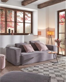 Sivá menčestrová pohovka 240 cm Blok – Kave Home