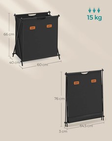 Koš na prádlo Ribbed 115 L černý