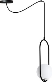 Závesné svietidlo Florence Spider, 1x biele sklenené tienidlo, b/ch, U