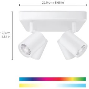 WiZ - LED RGBW Stmievateľné bodové svietidlo IMAGEO 4xGU10/4,9W/230V biela Wi-Fi