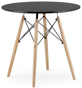 Jedálenská zostava TODI 80cm okrúhly stolový set čierny + 4 stoličky OSAKA čierne