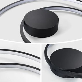 Brilagi- LED stmievateľné stropné svietidlo TWISTER LED/48W/230V pr. 50 cm čierna + diaľkové ovládanie