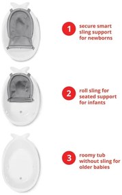 Skip Hop - Detská vanička s ergonomickou podložkou MOBY 3 biela