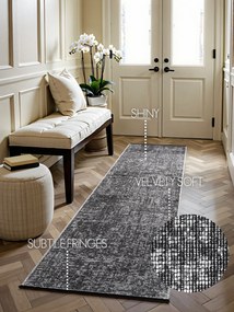 ELLE Decoration, Behúň Brilliance Prisma 106310 Silver Grey z kolekcie Elle, 80x250, šedá, obývacia izba