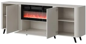 Skrinka s krbom Newort 200 EF, Farby: čierna matná / orech