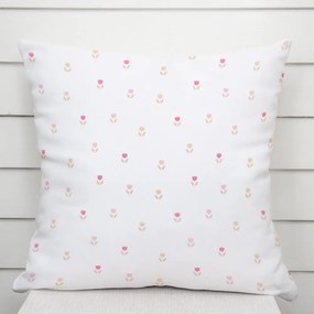 Biante Dekoračná obliečka na vankúš TF-115 Farebné tulipániky na bielom 60 x 60 cm