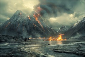 Obraz - Erupcia sopky (90x60 cm)
