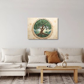 Sklenený obraz – Prepletený strom života (70x50 cm)