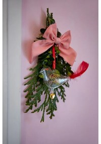 Sklenená ručne fúkaná vianočná ozdoba 7 cm Ann-Sofi Romme Annual Christmas Bird 2025 – Holmegaard