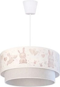 BRILAGI- LED detský luster na lanku BOBO 1xE27/60W/230V pr.40 cm krémová/sivá/kráľovská modrá