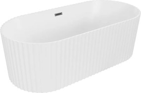 Mexen Paola Ryhovaná Voľne Stojaca Vaňa 150x75 cm Biela Matná