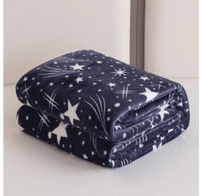 Mikroplyšová deka STARLIGHT, tmavomodrá Rozmer: 200 x 220 cm
