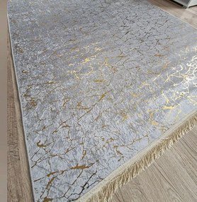 Moderný koberec Parys v sivo-zlatej kombinácii – nízky vlas Rozmer: 50x80 cm