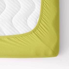 Goldea plachta jersey exclusive pre vysoké matrace - pistáciovo zelená 90 x 200 cm