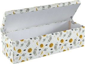Truhlica čalúnená farba produktu biela látka vzorované