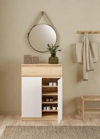 Botník Simplicitous 80 cm hickory Jackson/bílý