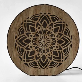 Stmievateľná drevená lampa Mandala | HEARF: HDF - Orech 20 cm 4784-115165 LED0608