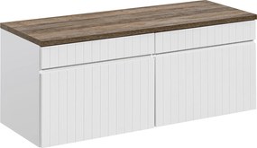 Comad Kúpeľňová skrinka pod doskové umývadlo set Iconic White 120 biela/dub santa fe