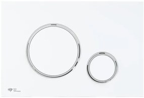 Ovládacie tlačidlo SAT plast biela-mat / chróm lesk SATAT76, 1 ks