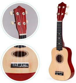 Detská gitara so 4 nylonovými strunami, drevená