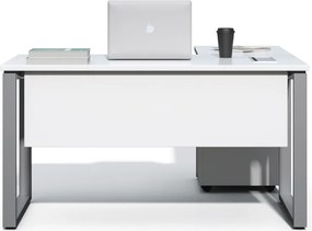 Rohový kancelársky stôl s kontajnerom Houseland Prime Home 01 140 cm biely