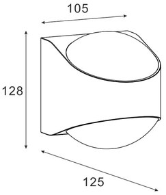 Zuma Line SJ12431- LED Vonkajšie nástenné svietidlo LUCENT LED/12W/230V IP65 čierna