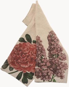 Ľanové kuchynské utierky Peony & Lilac, 2 ks