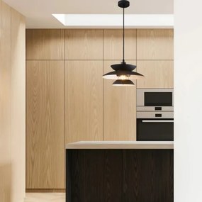 Luster na lanku BERIT 1xE27/20W/230V čierna