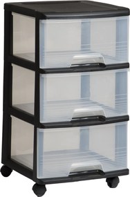 Curver Regál so zásuvkami čierny 3x20l, šírka 37 cm