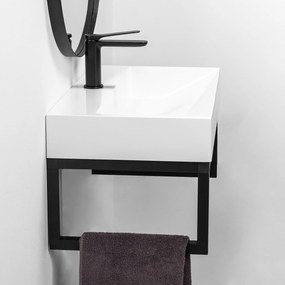 Konglomerátové umývadlo REA GOYA 70x46 cm biele + konzola